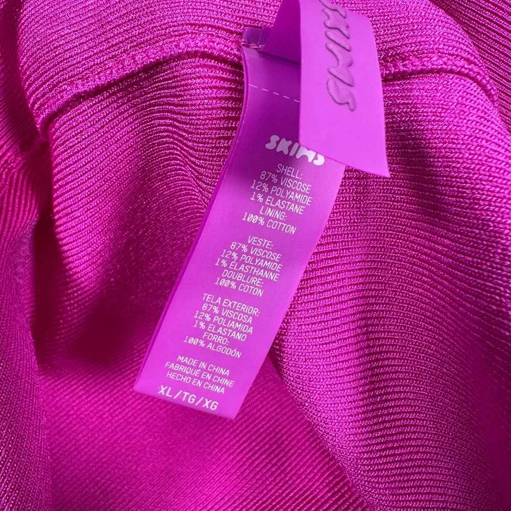 SKIMS Knit Swim High Neck Top and Briefs Set Lollipop Purple Pink XL NEW